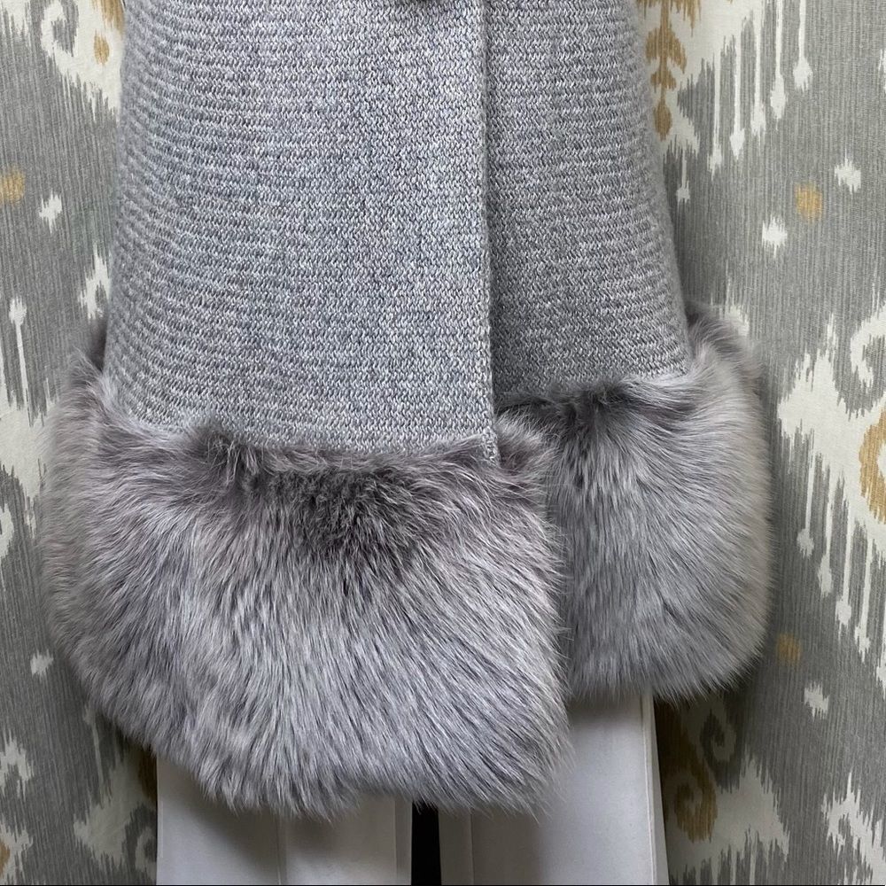 Ralph Lauren Pre-Fall ‘14 Collection Gray Cashmere Shearling Open Cardigan Vest - Picture 11 of 16